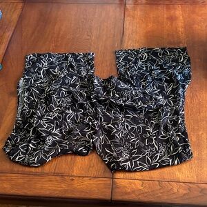 Black and White Floral Pants